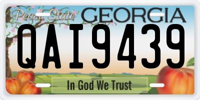 GA license plate QAI9439