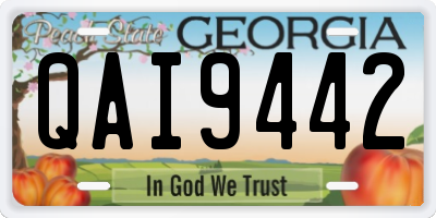 GA license plate QAI9442