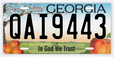 GA license plate QAI9443
