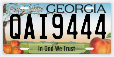 GA license plate QAI9444