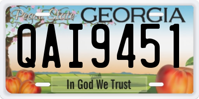 GA license plate QAI9451