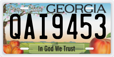 GA license plate QAI9453