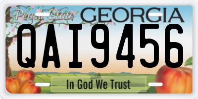 GA license plate QAI9456