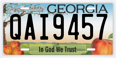 GA license plate QAI9457