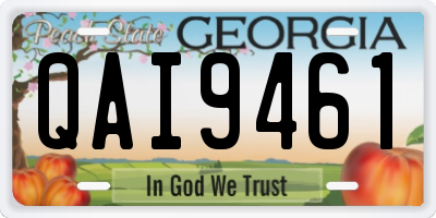 GA license plate QAI9461
