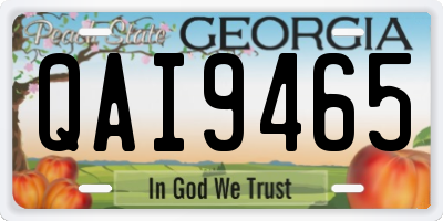 GA license plate QAI9465