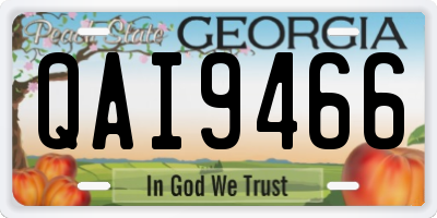 GA license plate QAI9466
