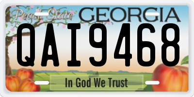 GA license plate QAI9468