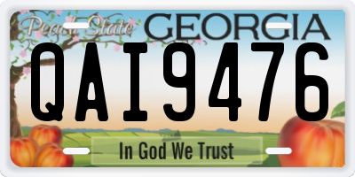 GA license plate QAI9476