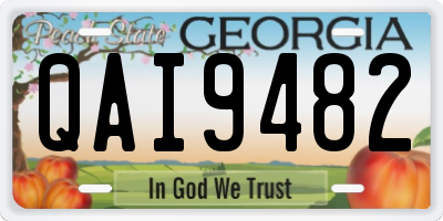 GA license plate QAI9482