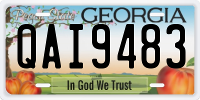 GA license plate QAI9483