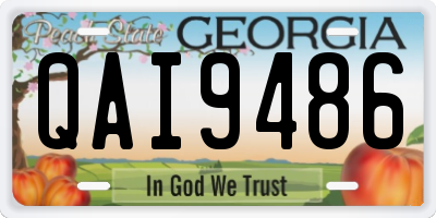 GA license plate QAI9486