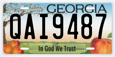 GA license plate QAI9487