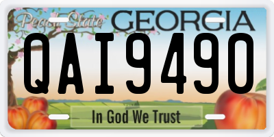GA license plate QAI9490