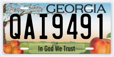GA license plate QAI9491