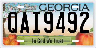 GA license plate QAI9492