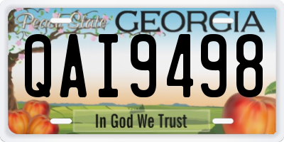 GA license plate QAI9498