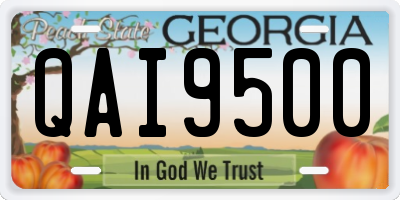 GA license plate QAI9500