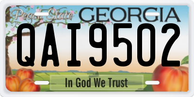 GA license plate QAI9502