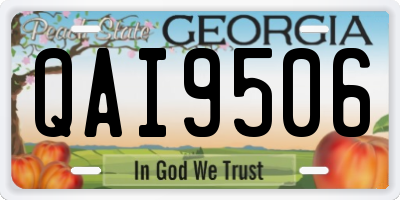 GA license plate QAI9506