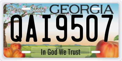 GA license plate QAI9507