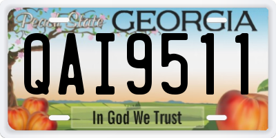 GA license plate QAI9511