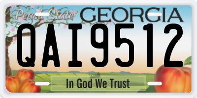 GA license plate QAI9512