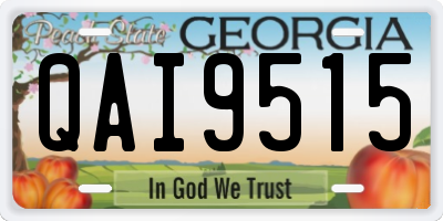 GA license plate QAI9515