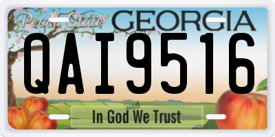 GA license plate QAI9516