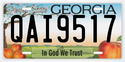 GA license plate QAI9517