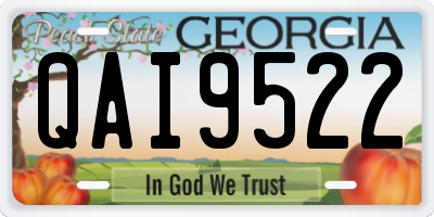 GA license plate QAI9522