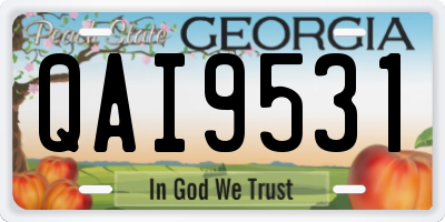 GA license plate QAI9531