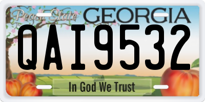 GA license plate QAI9532