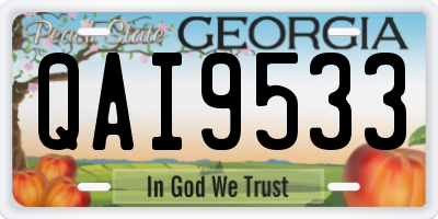 GA license plate QAI9533