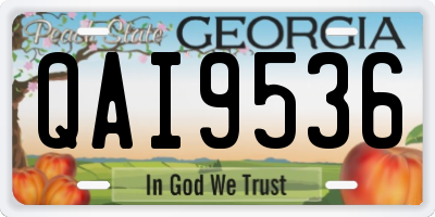 GA license plate QAI9536