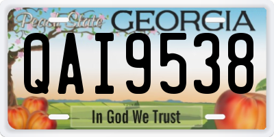 GA license plate QAI9538