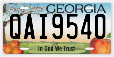 GA license plate QAI9540