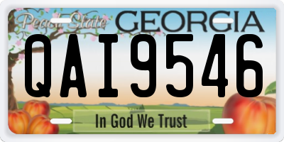 GA license plate QAI9546