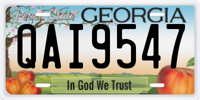 GA license plate QAI9547