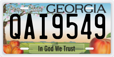 GA license plate QAI9549