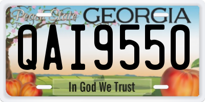GA license plate QAI9550
