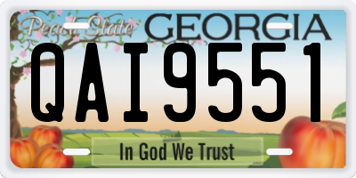 GA license plate QAI9551