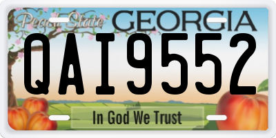 GA license plate QAI9552