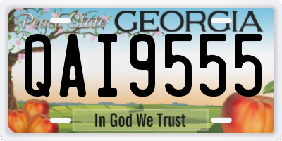 GA license plate QAI9555