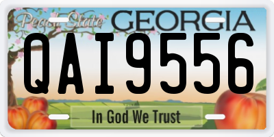 GA license plate QAI9556