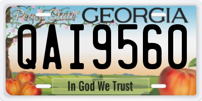 GA license plate QAI9560