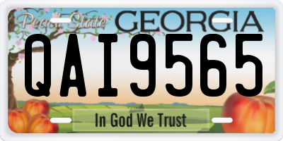 GA license plate QAI9565