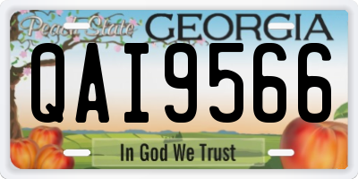 GA license plate QAI9566
