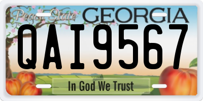 GA license plate QAI9567