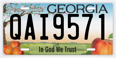 GA license plate QAI9571
